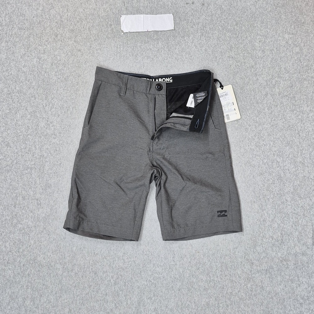 Billabong Women Shorts 24 Gray Chino Carter Heather Button 9" Inseam NWT